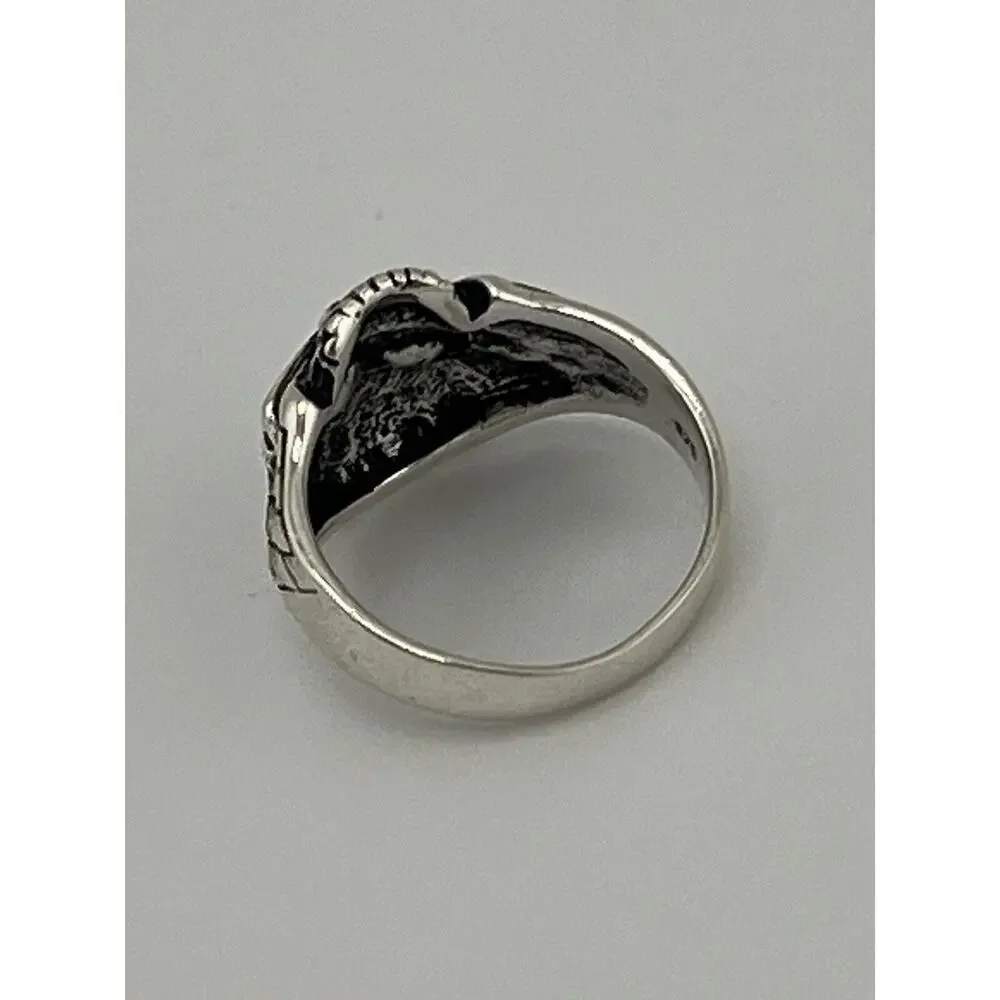 Skull Men’s Sterling Silver 925 Ring Size 9 - Picture 11 of 12